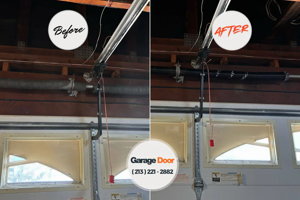 Before and after: garage door repair Charlestown, IN